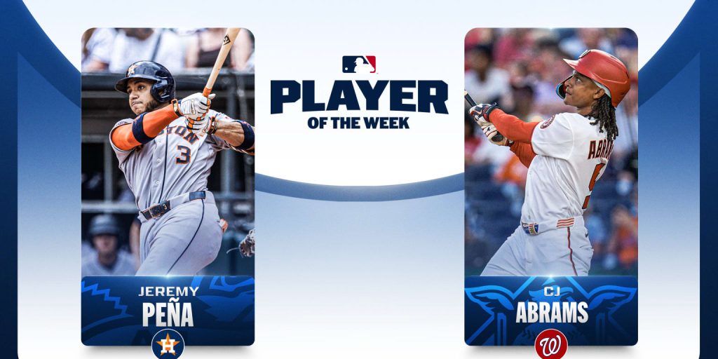 Jeremy Peña y CJ Abrams son los Jugadores de la Semana MLB
